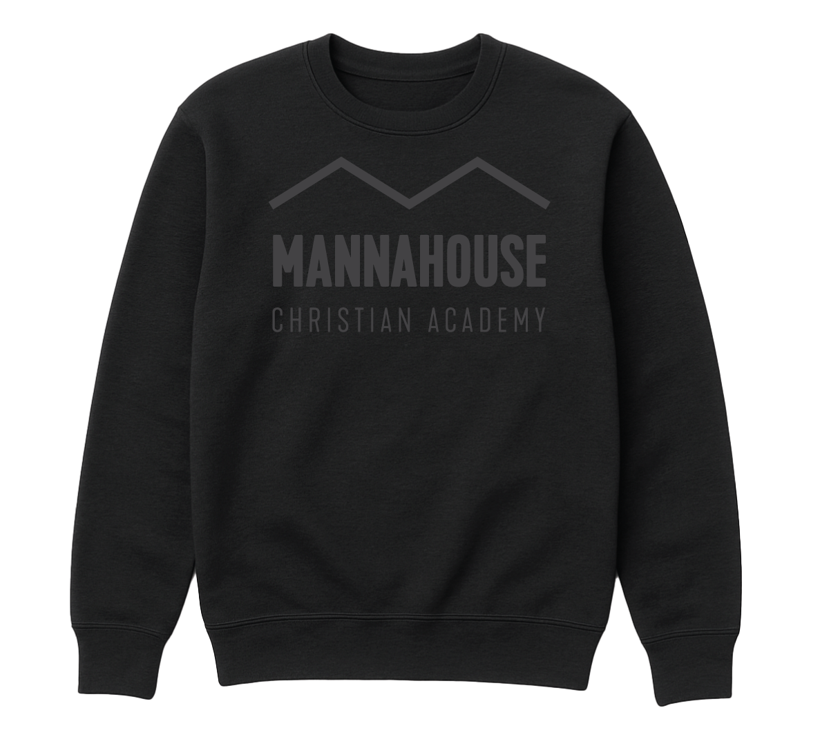 Adult Wordmark Crew Neck - Black on Black